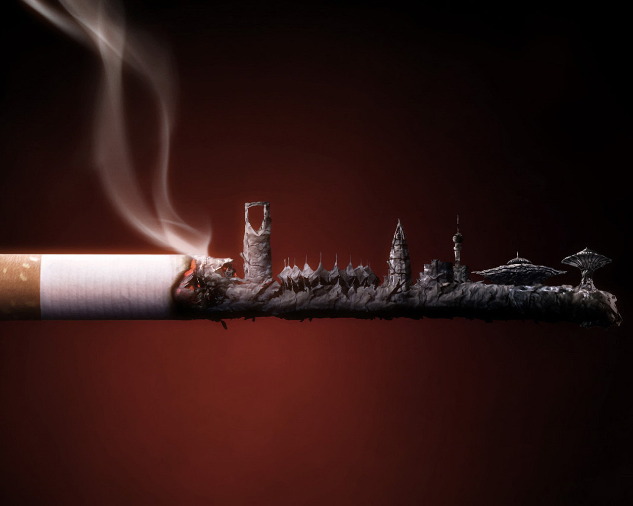 Smoked Cigarette Free PPT Backgrounds For Your PowerPoint Templates